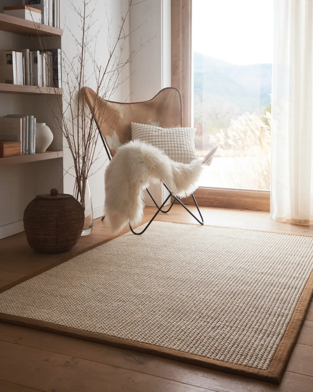 Sisal Boucle Natural/Mocha Border - Image 4