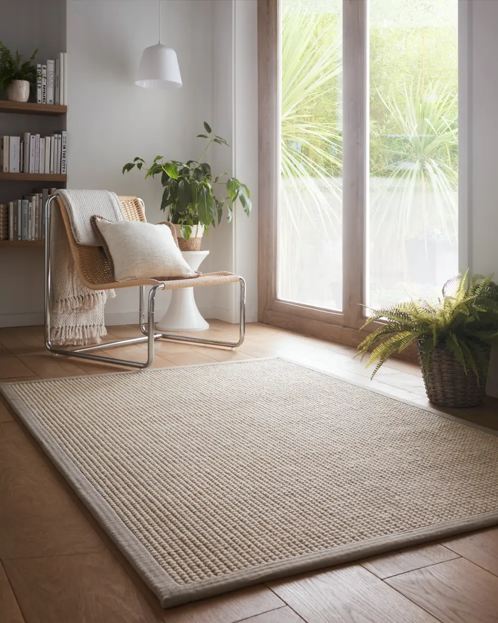 Sisal Boucle Natural/Soft Grey Border - Image 3