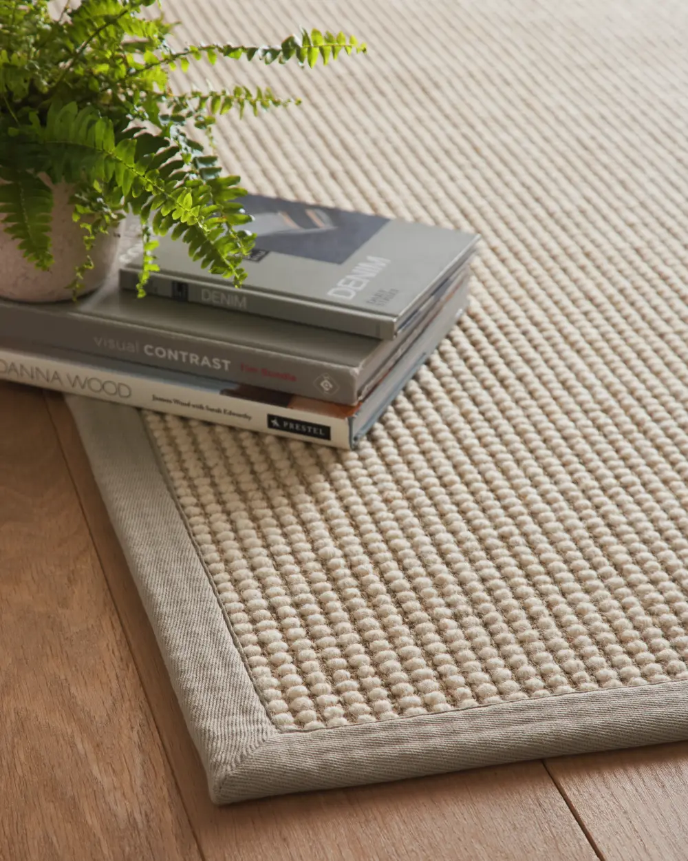 Sisal Boucle Natural/Soft Grey Border - Image 4