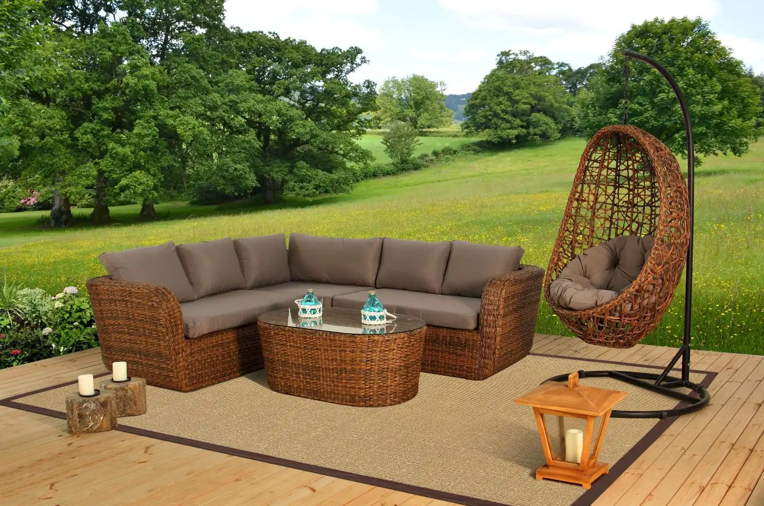 Sisal linen / chocolate Rug - Image 3
