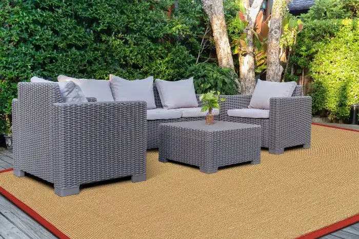 Sisal linen / red Rug - Image 4
