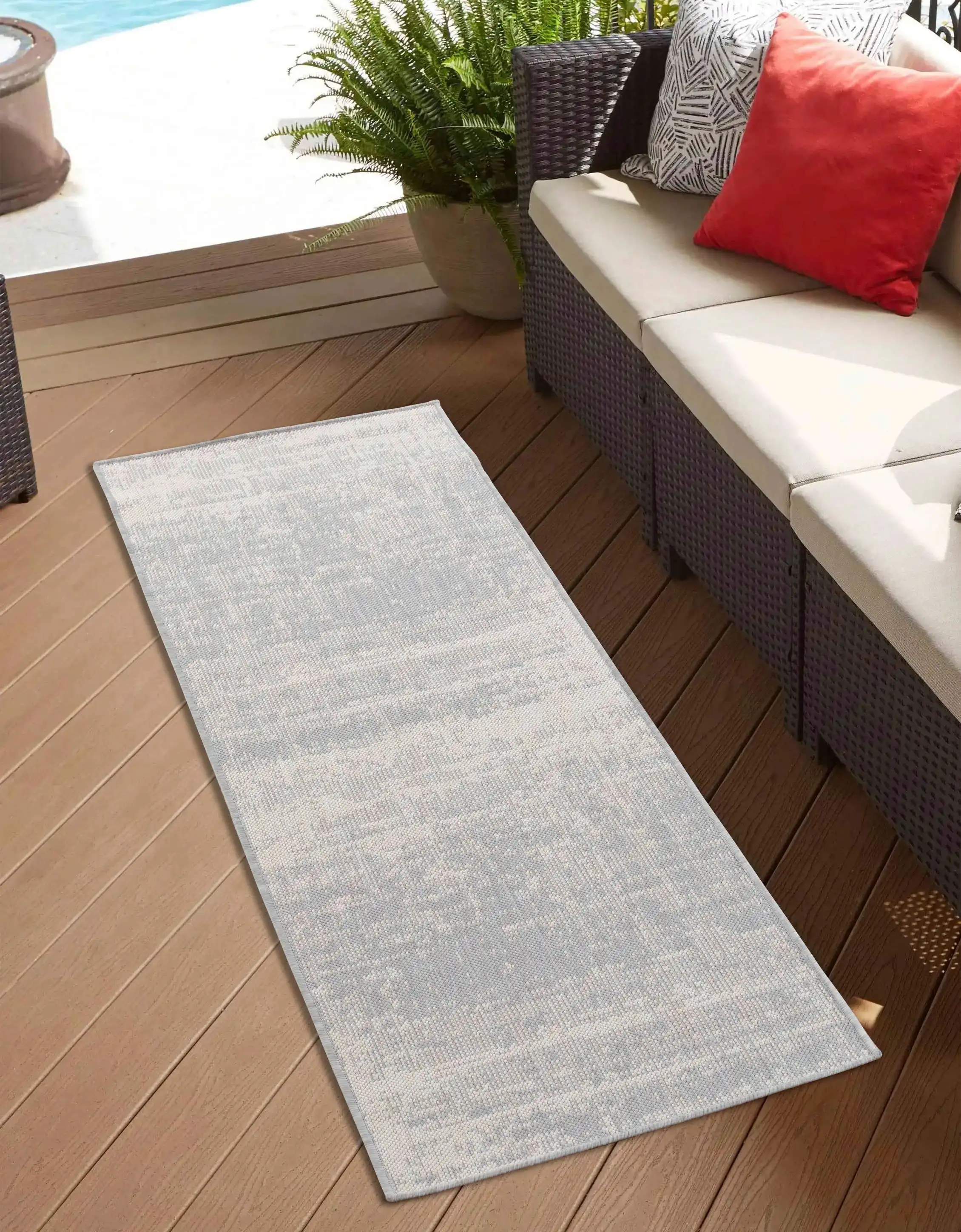 Sky Outdoor Abstract Silver Rug - Image 3