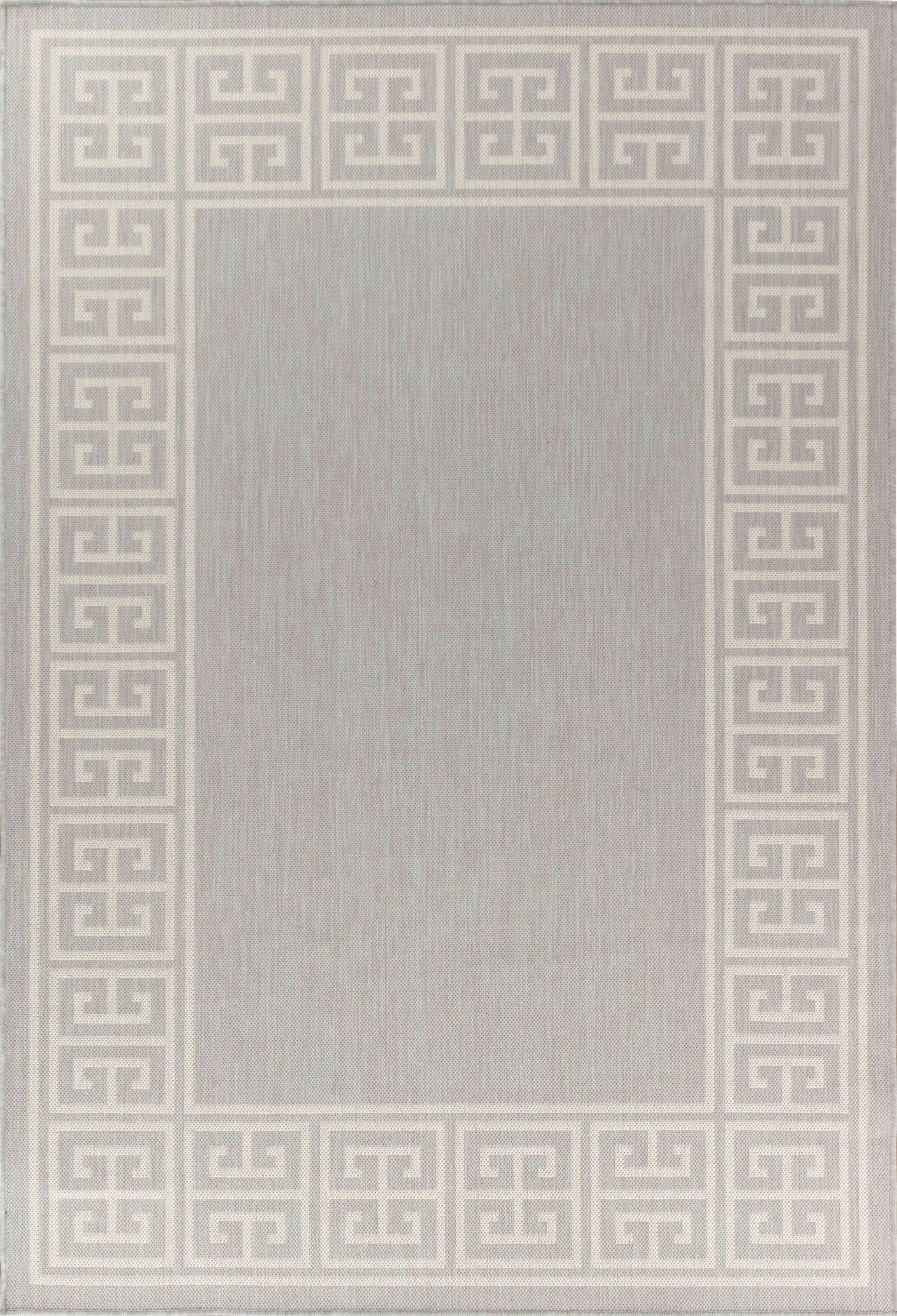 Sky Outdoor Greek Key Silver Rug - Image 2
