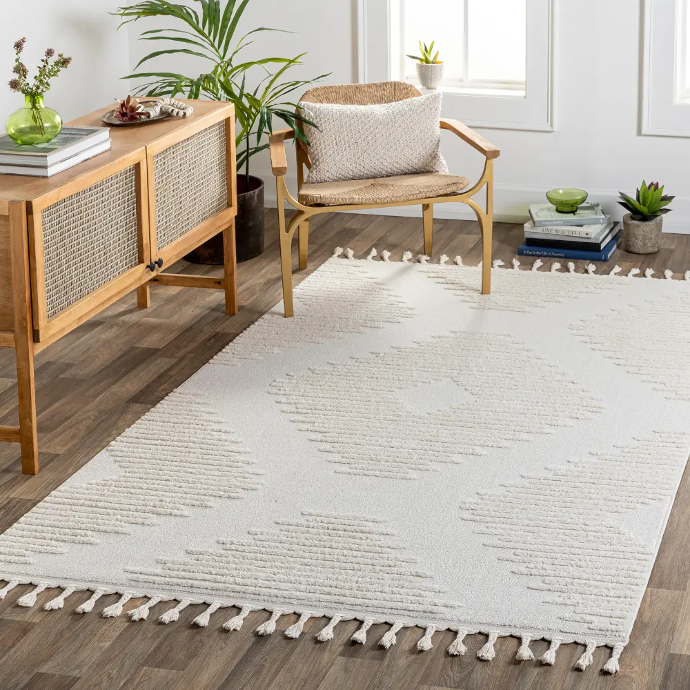 Sloan Berber Global High Pile Ivory Rug
