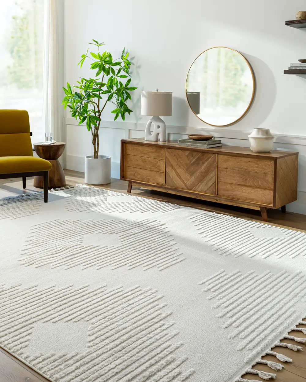 Sloan Berber Global High Pile Ivory Rug - Image 6