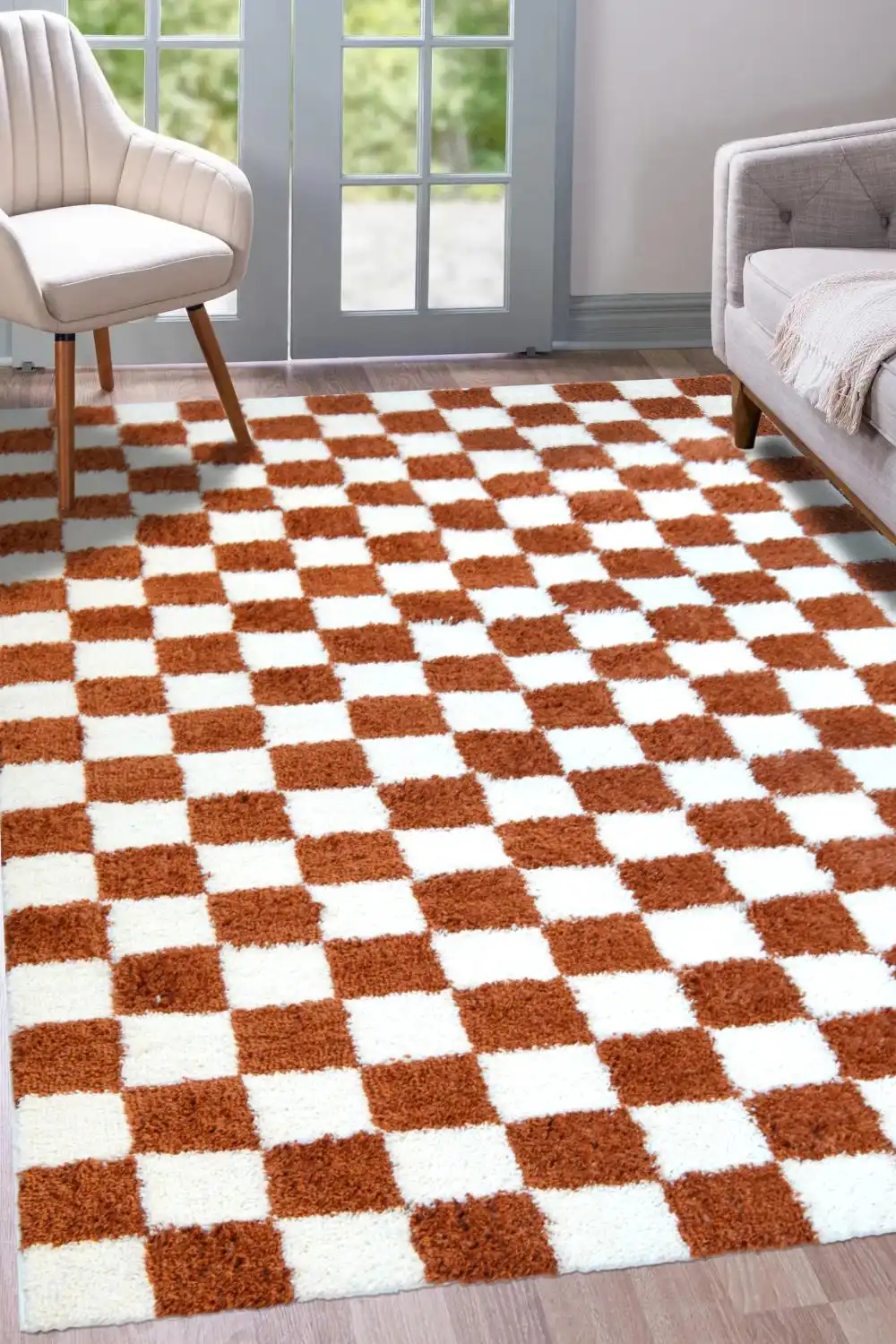 Snug Melrose CHECKS TERRACOTTA Rug - Image 2