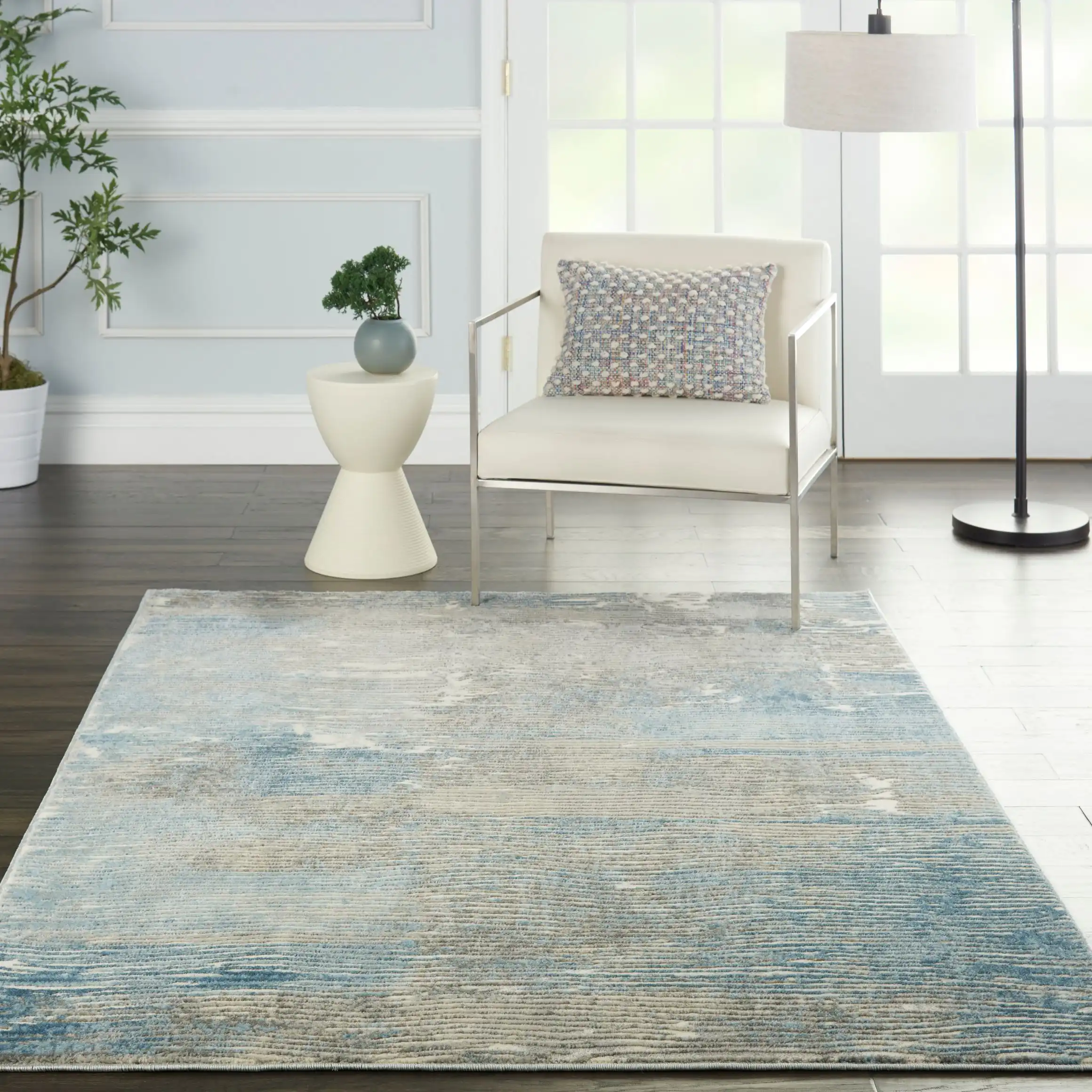 Solace SLA01 Ivory Grey Blue Rug