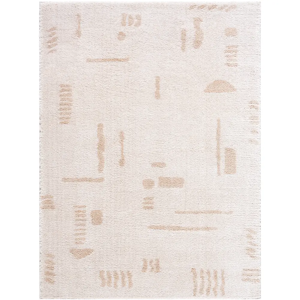 Soline Machine Washable Modern Shaggy Beige Rug - Image 4