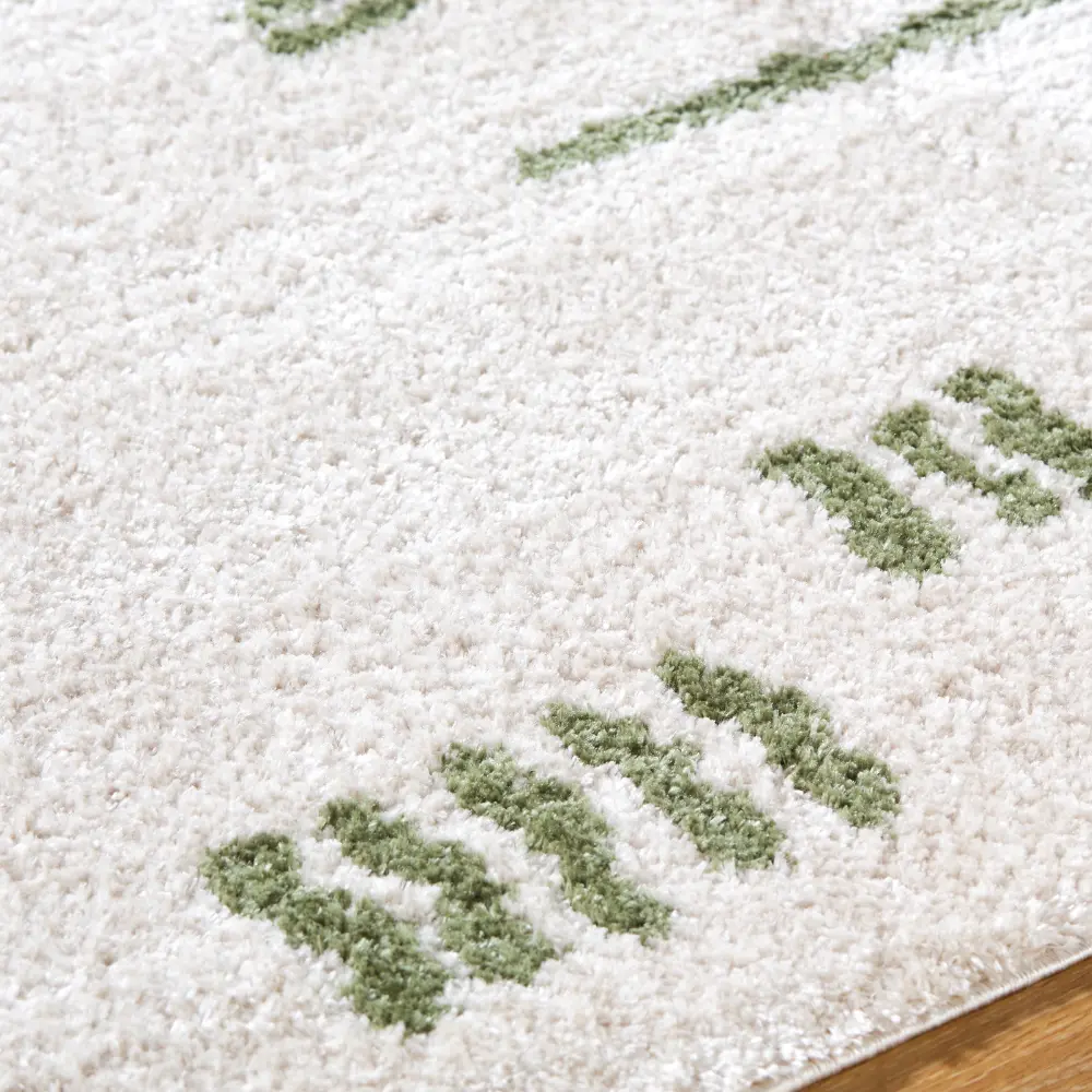 Soline Machine Washable Modern Shaggy Grass Green Rug - Image 3