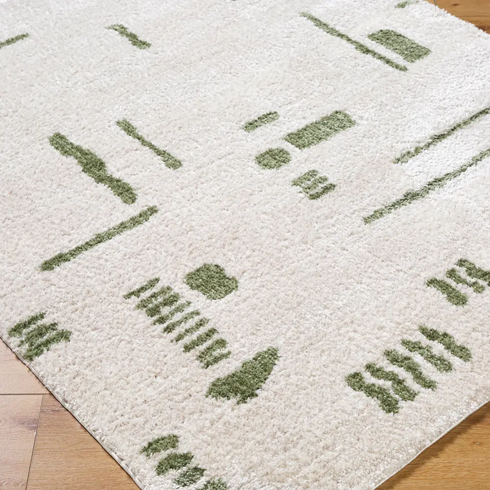 Soline Machine Washable Modern Shaggy Grass Green Rug - Image 5