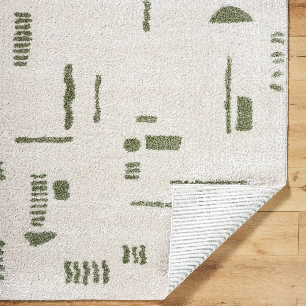 Soline Machine Washable Modern Shaggy Grass Green Rug - Image 6