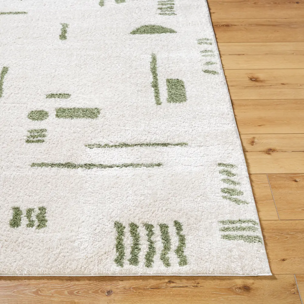 Soline Machine Washable Modern Shaggy Grass Green Rug - Image 7