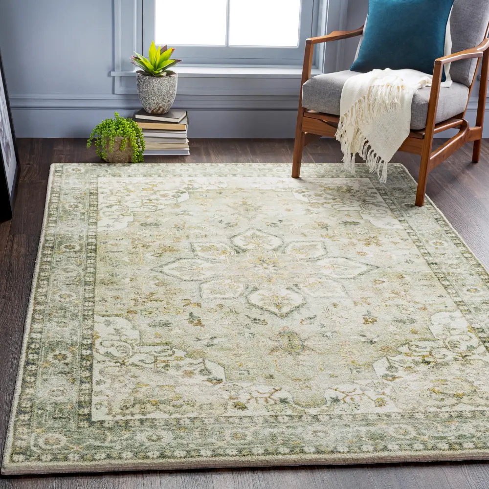 Sorina Vintage Oriental Boho Sky Blue Rug - Image 2