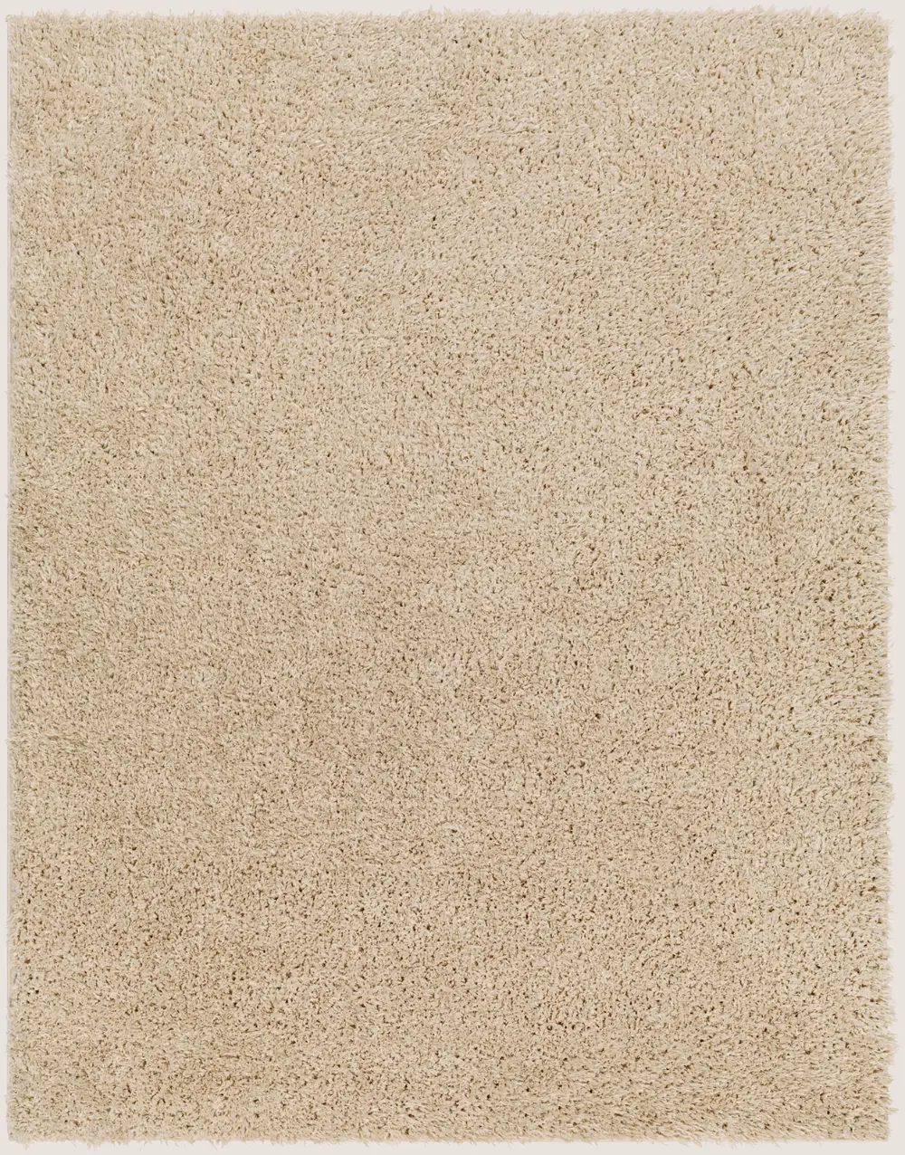 Soso Shaggy Solid Color Plush Pile Beige Rug - Image 3