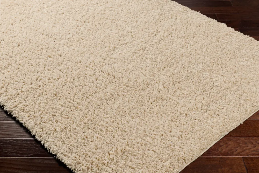 Soso Shaggy Solid Color Plush Pile Beige Rug - Image 4