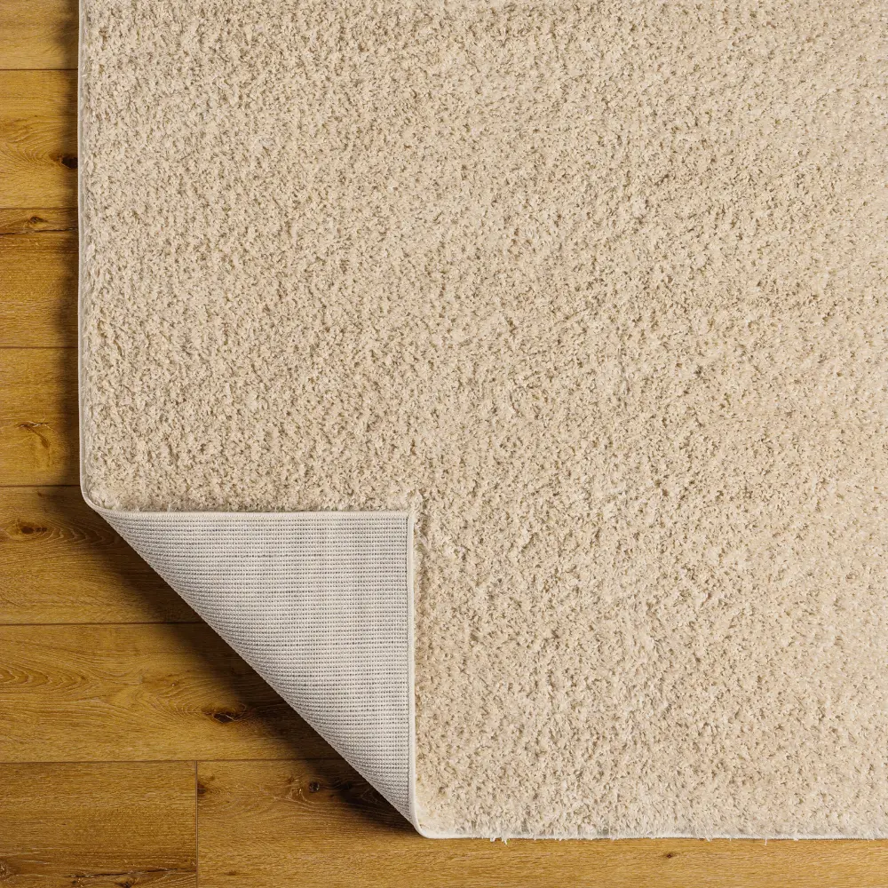 Soso Shaggy Solid Color Plush Pile Beige Rug - Image 5