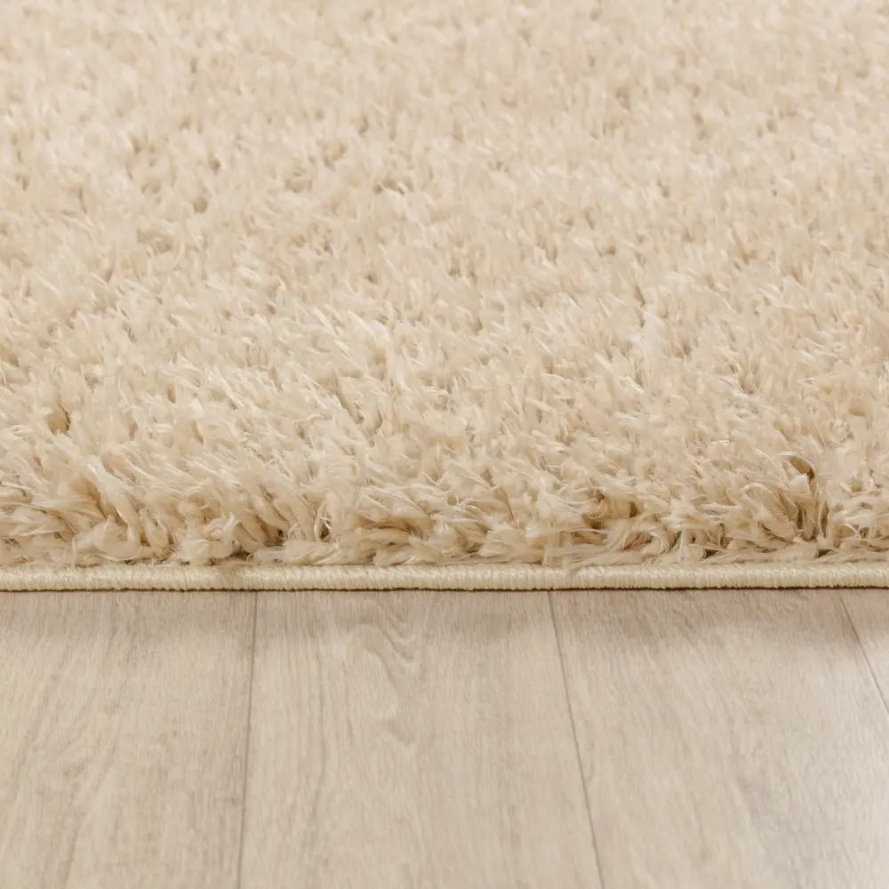 Soso Shaggy Solid Color Plush Pile Beige Rug - Image 8