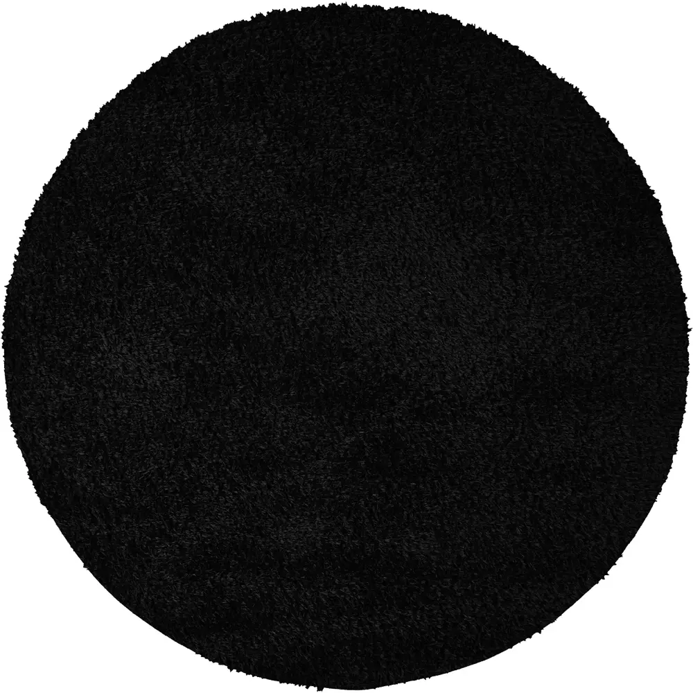 Soso Shaggy Solid Color Plush Pile Black Rug - Image 5