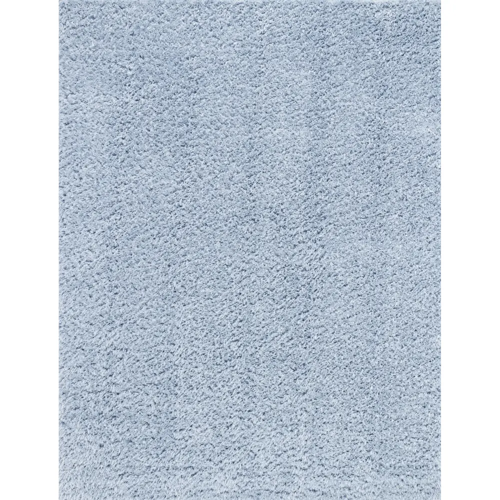 Soso Shaggy Solid Color Plush Pile Blue Rug - Image 3