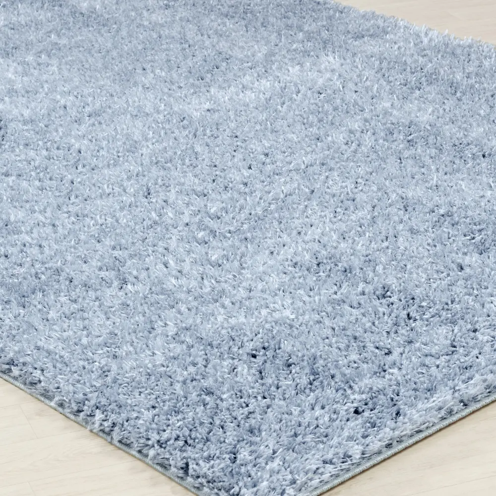 Soso Shaggy Solid Color Plush Pile Blue Rug - Image 4