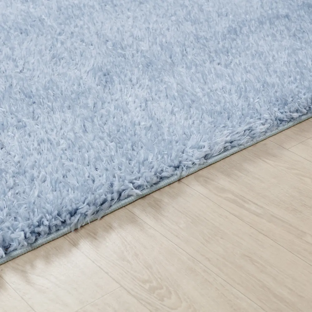 Soso Shaggy Solid Color Plush Pile Blue Rug - Image 9