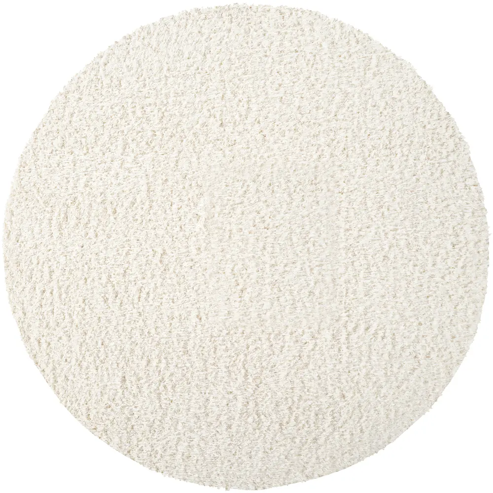 Soso Shaggy Solid Color Plush Pile Cream Rug - Image 4