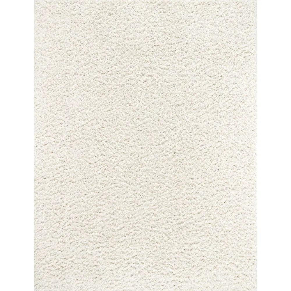 Soso Shaggy Solid Color Plush Pile Cream Rug - Image 5