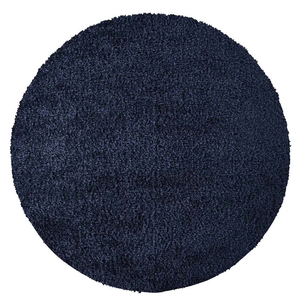 Soso Shaggy Solid Color Plush Pile Dark Blue Rug - Image 7