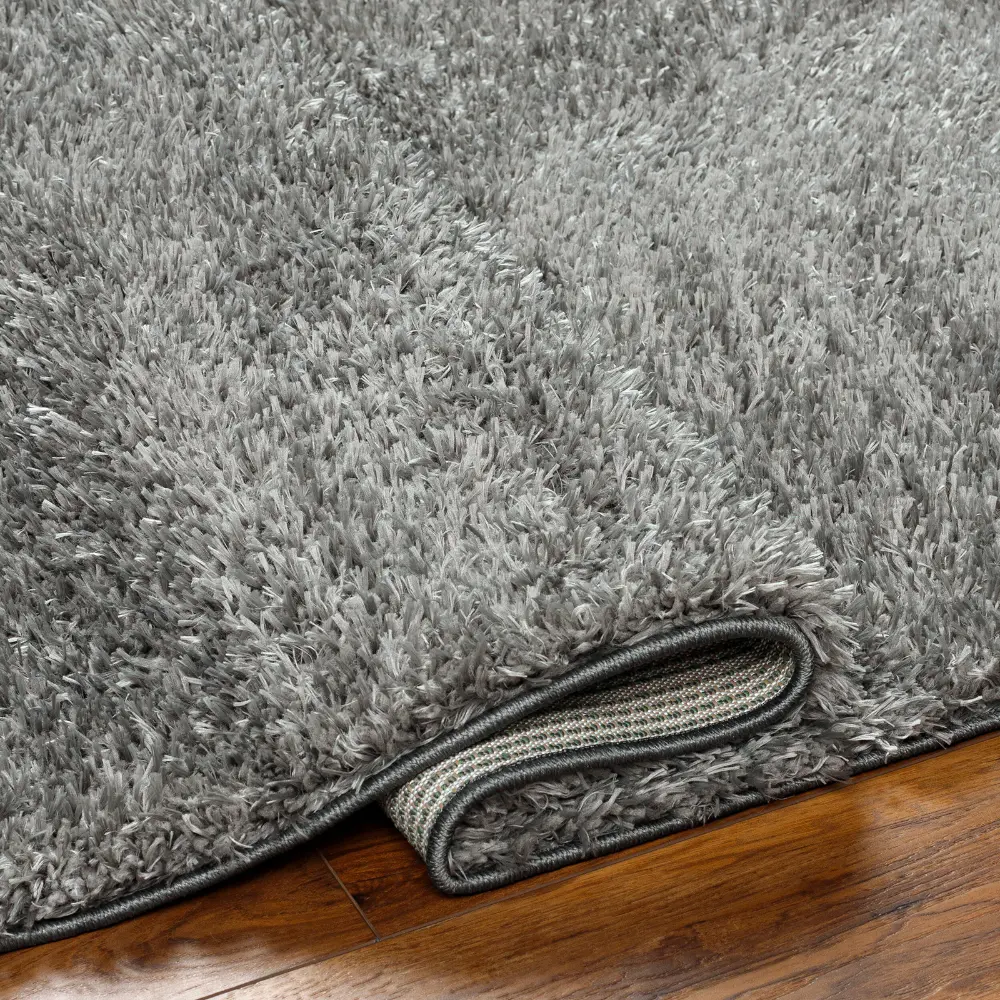 Soso Shaggy Solid Color Plush Pile Dark Grey Rug - Image 5