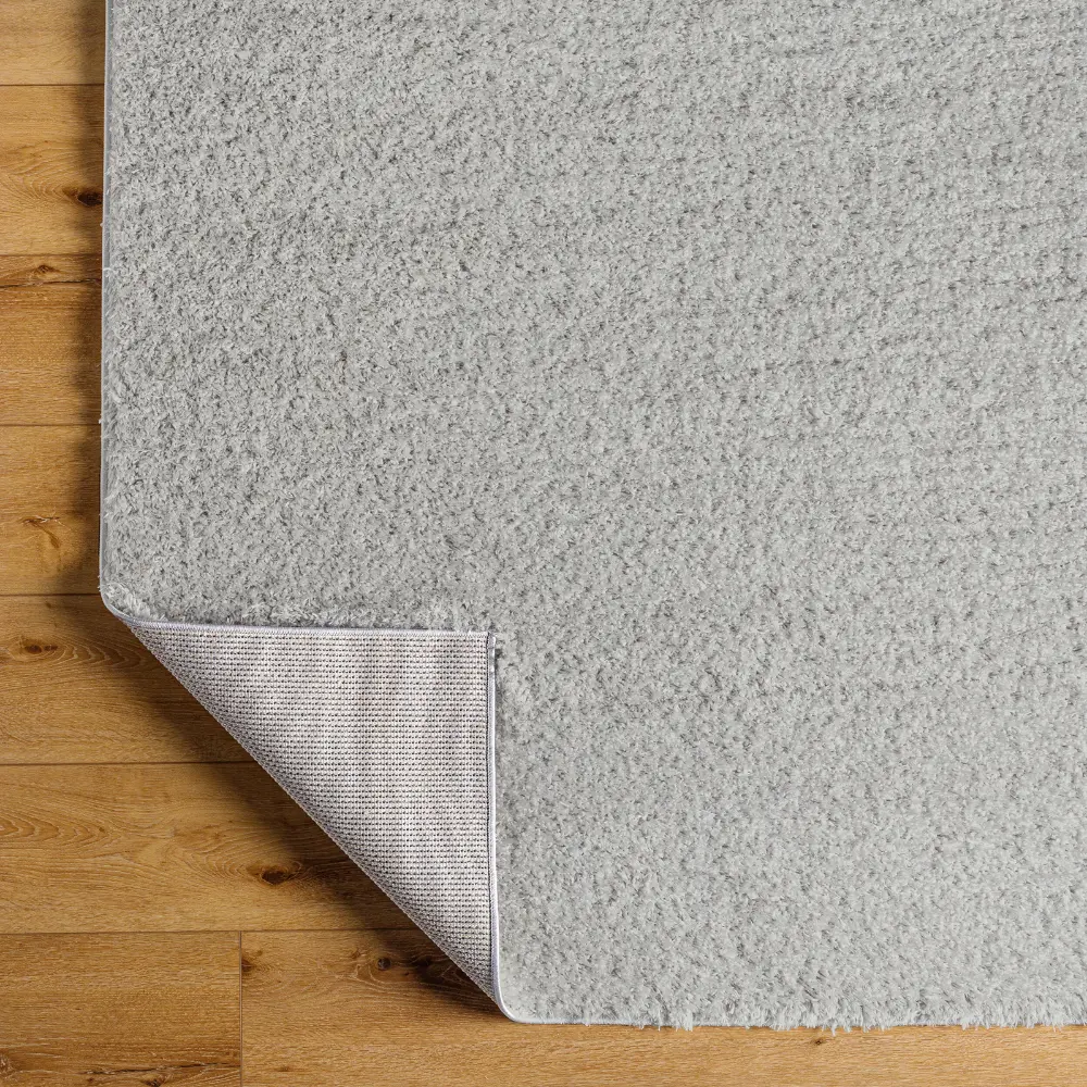 Soso Shaggy Solid Color Plush Pile Light Grey Rug - Image 13