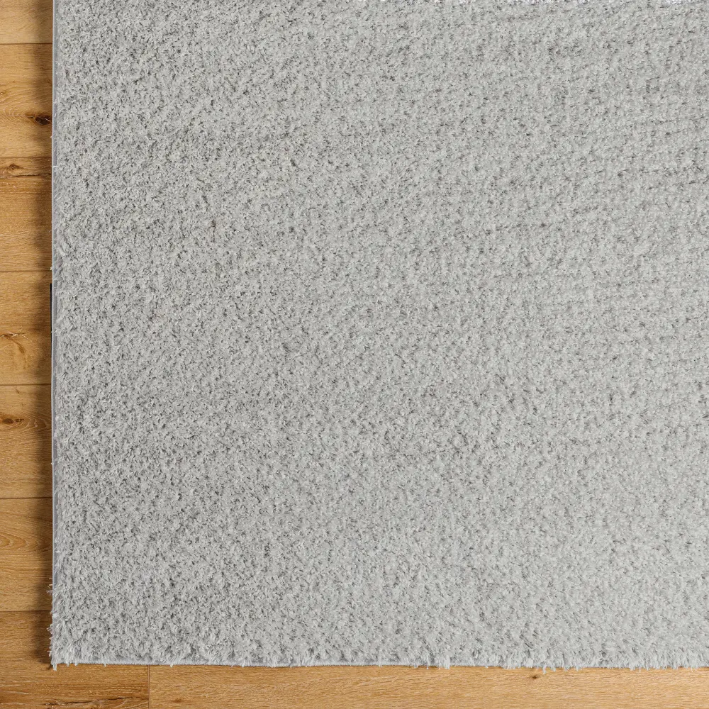 Soso Shaggy Solid Color Plush Pile Light Grey Rug - Image 14