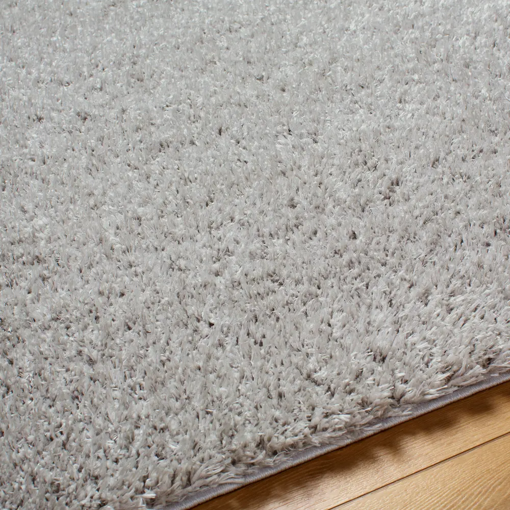Soso Shaggy Solid Color Plush Pile Light Grey Rug - Image 9