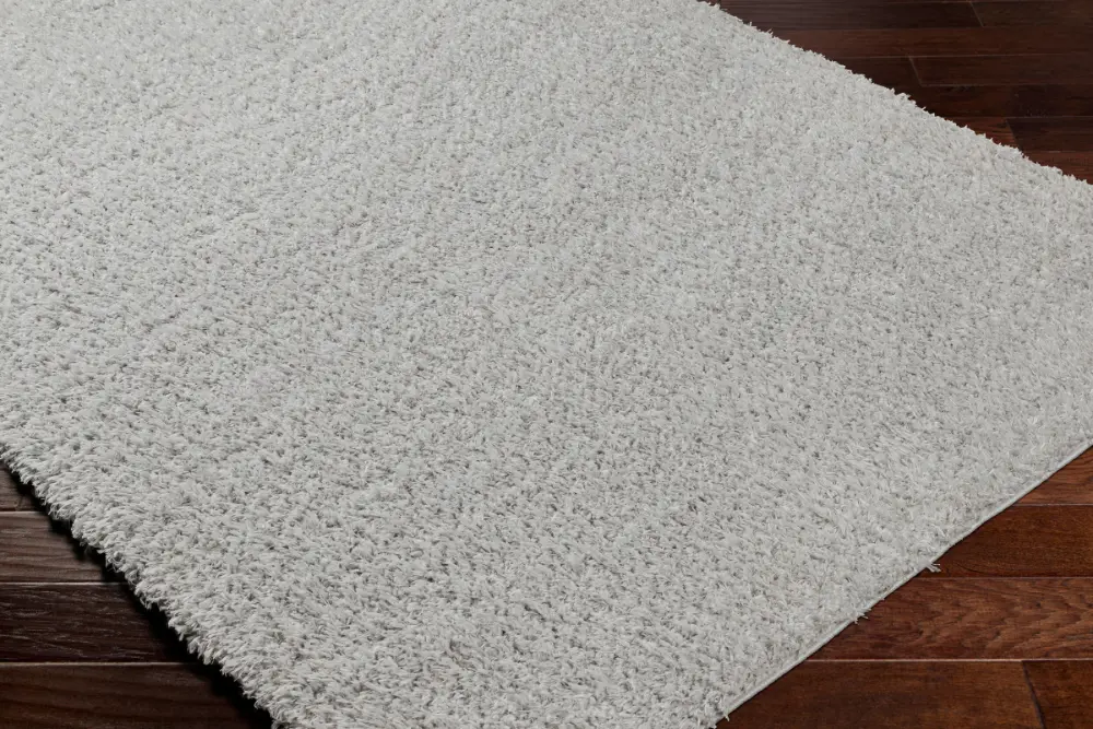 Soso Shaggy Solid Color Plush Pile Light Grey Rug - Image 4