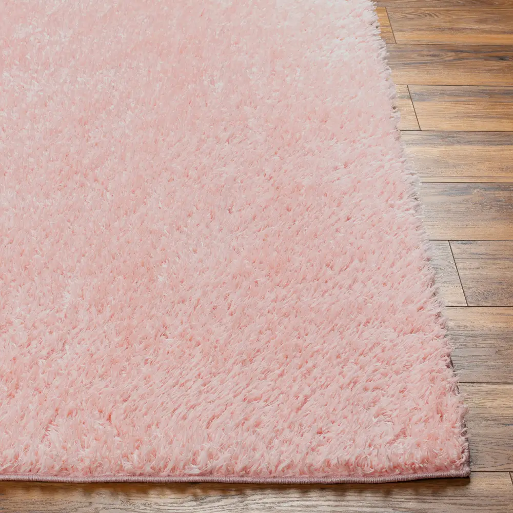 Soso Shaggy Solid Color Plush Pile Pink Rug - Image 3