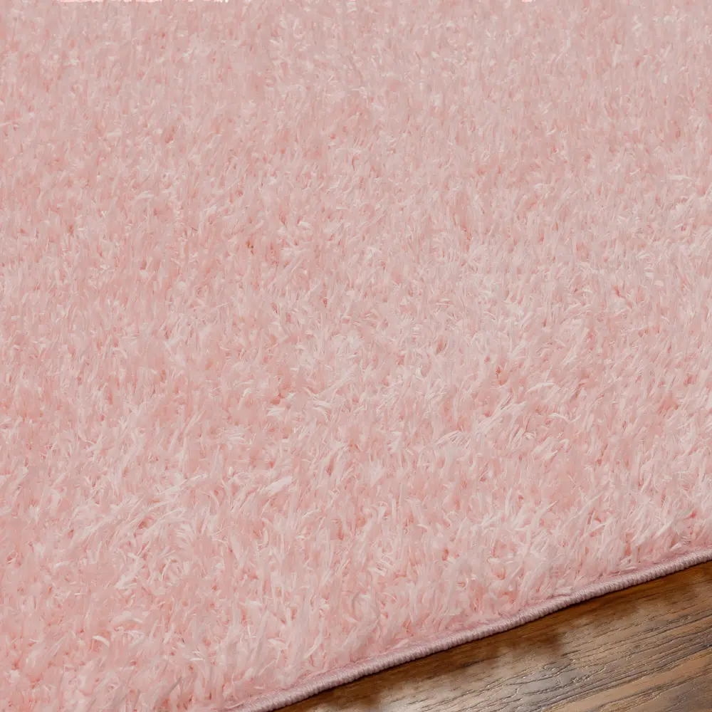 Soso Shaggy Solid Color Plush Pile Pink Rug - Image 5