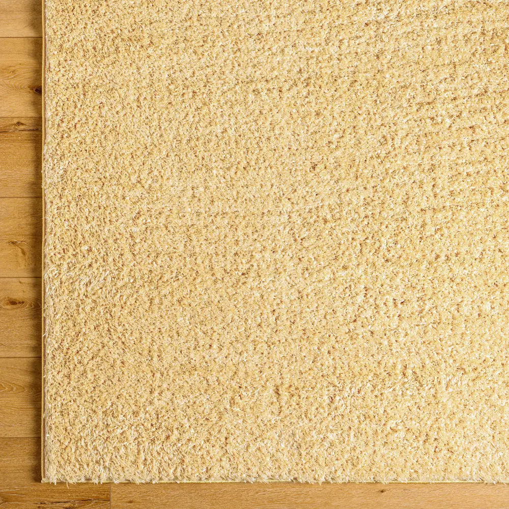 Soso Shaggy Solid Color Plush Pile Yellow Rug - Image 11