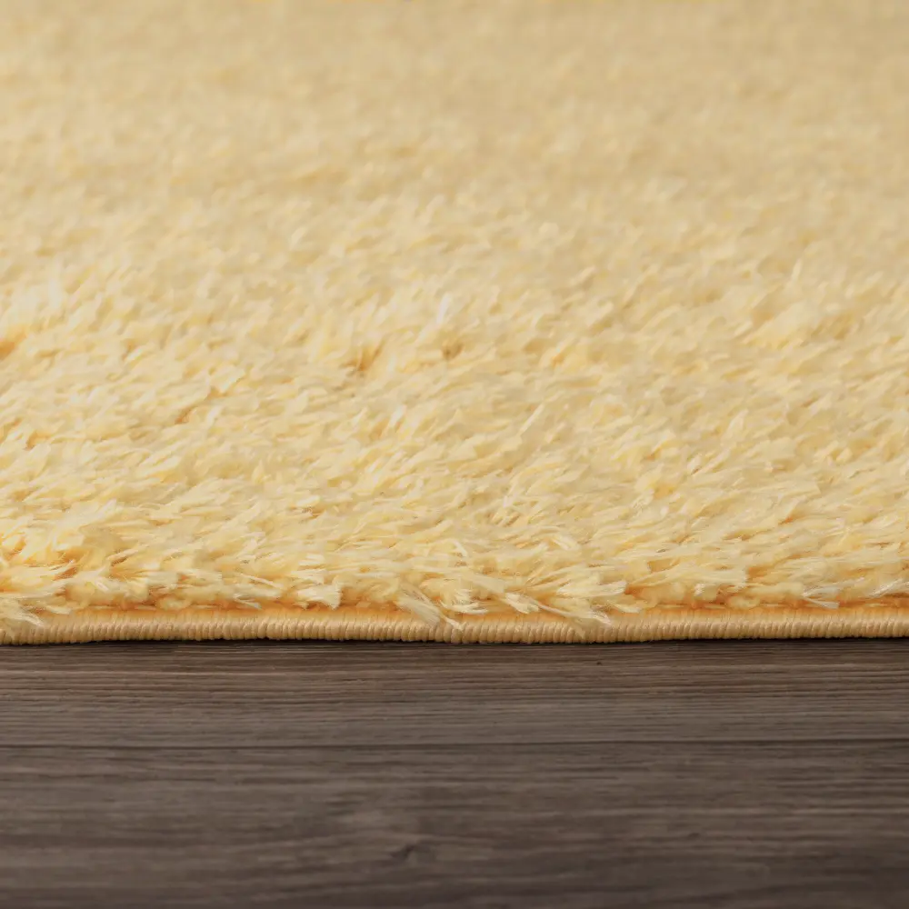 Soso Shaggy Solid Color Plush Pile Yellow Rug - Image 2