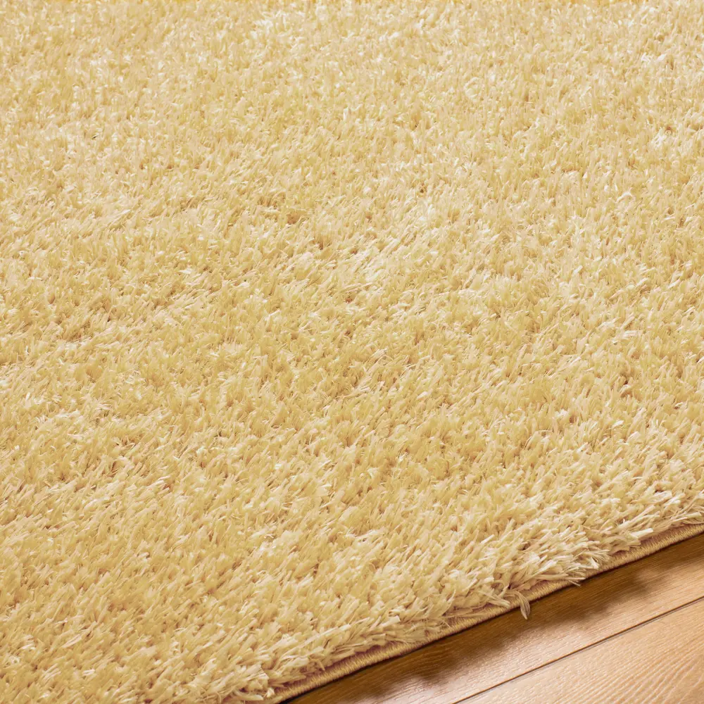 Soso Shaggy Solid Color Plush Pile Yellow Rug - Image 4
