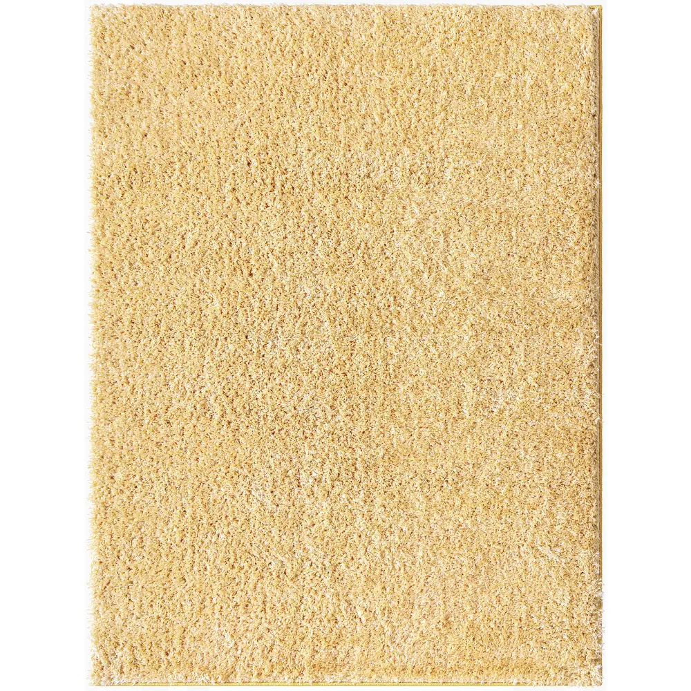 Soso Shaggy Solid Color Plush Pile Yellow Rug - Image 6