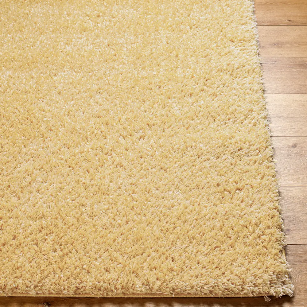 Soso Shaggy Solid Color Plush Pile Yellow Rug - Image 9