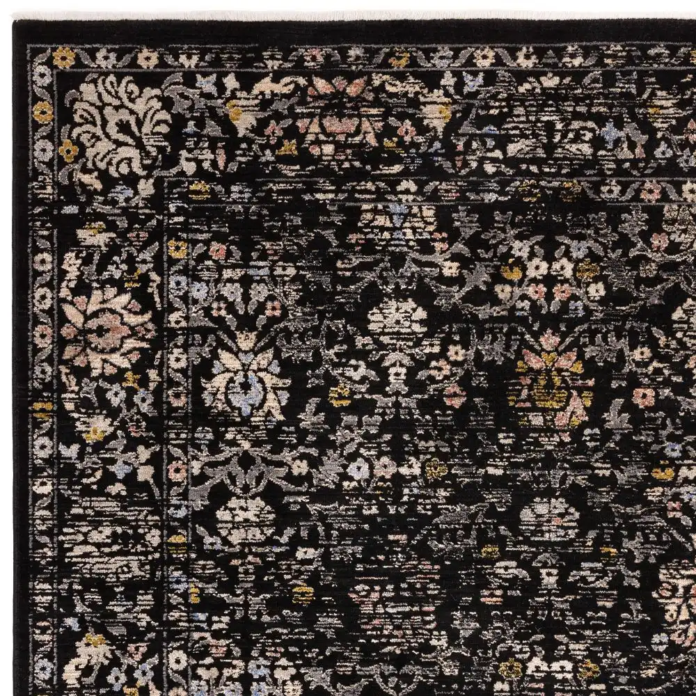 Sovereign Black Vintage Floral 01 Rug - Image 3