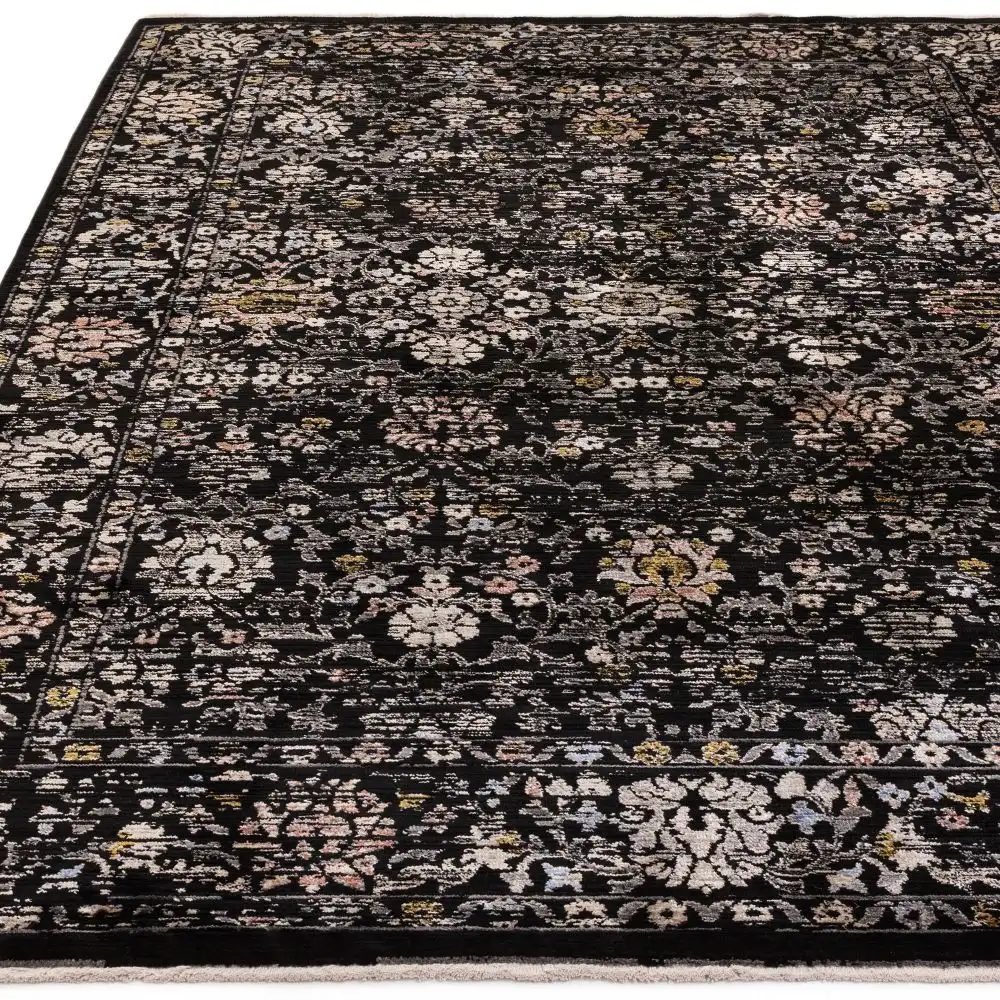 Sovereign Black Vintage Floral 01 Rug - Image 4