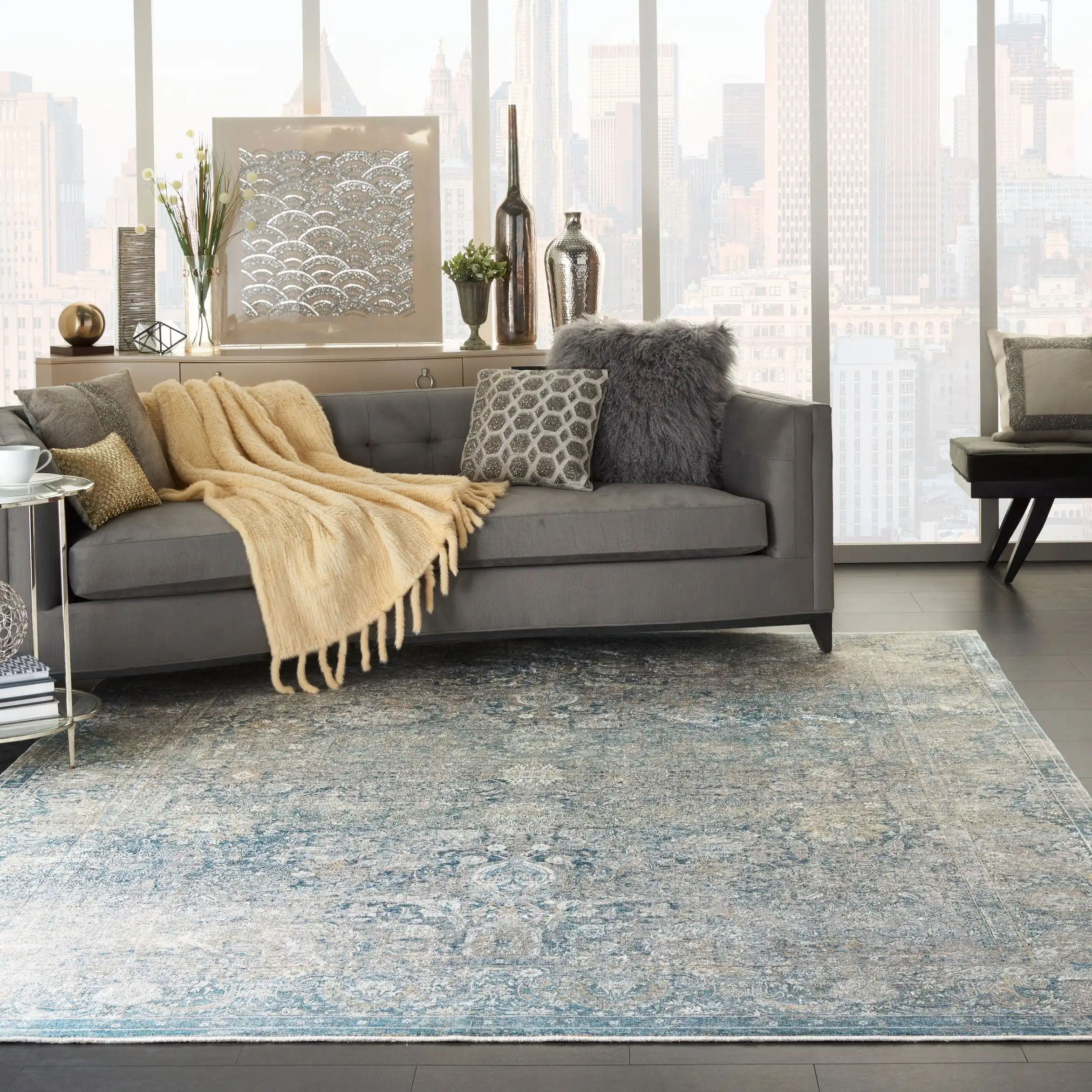 Starry Nights STN01 Cream Blue Rug - Image 4