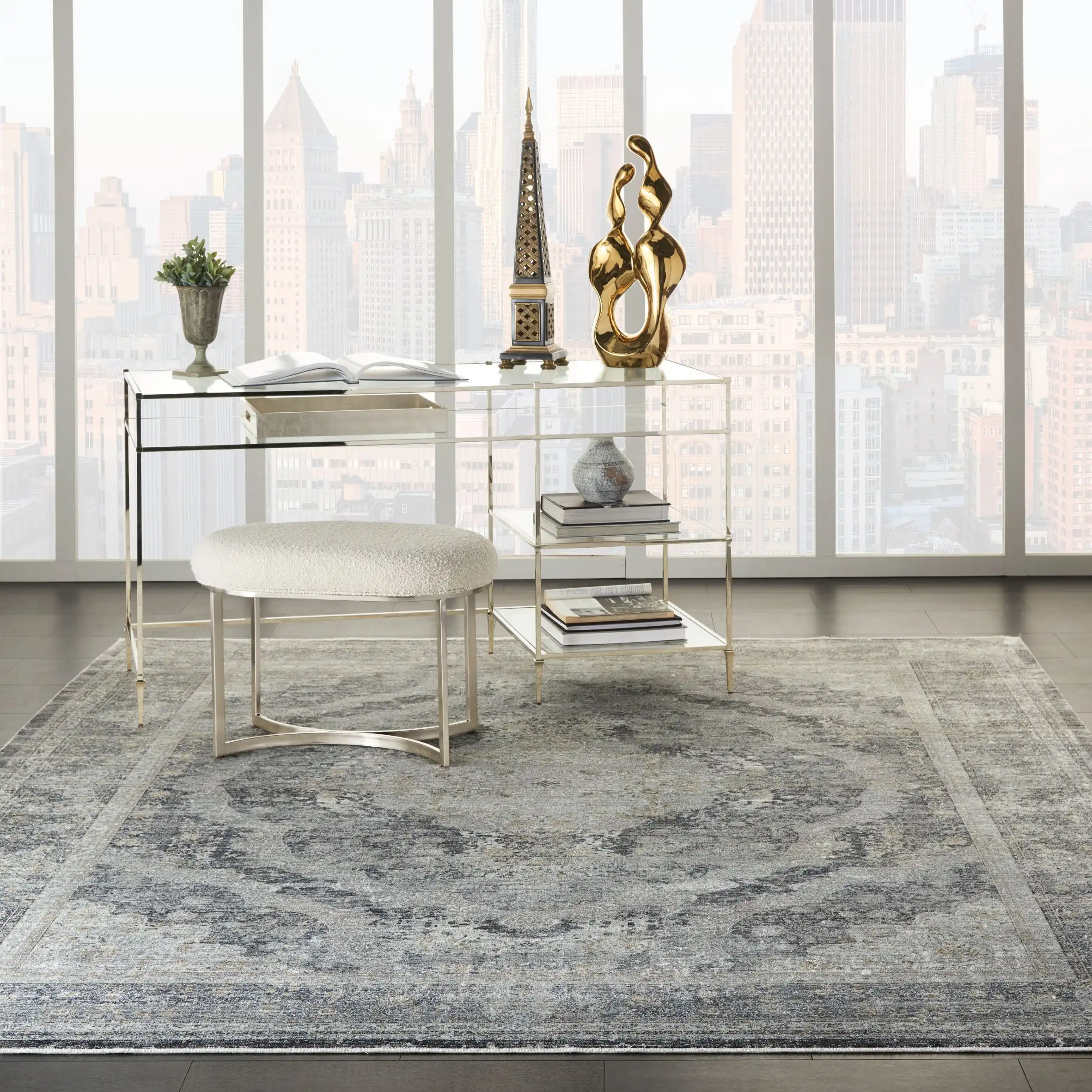 Starry Nights STN05 Charcoal Cream Rug - Image 2