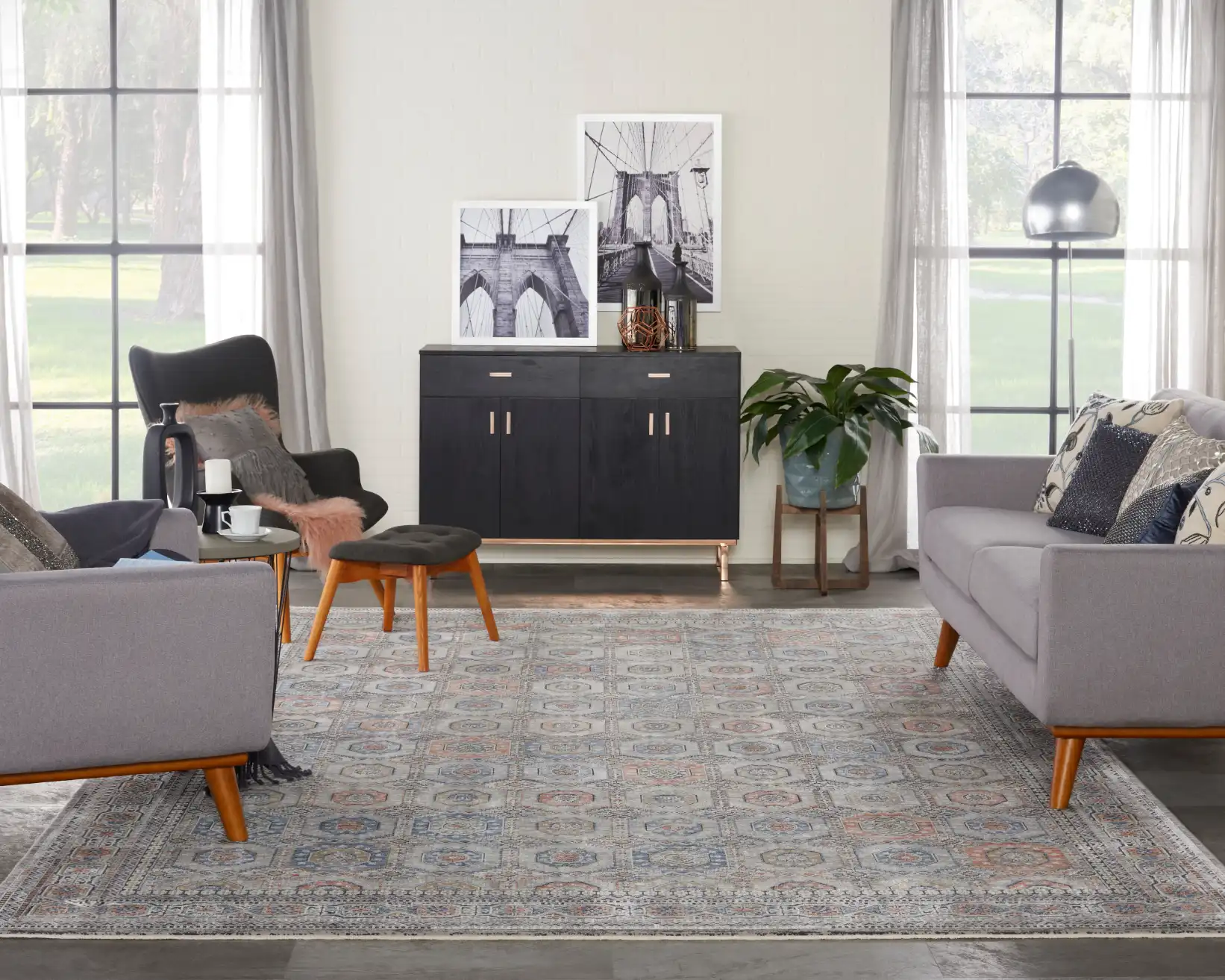 Starry Nights STN09 Grey Navy Rug