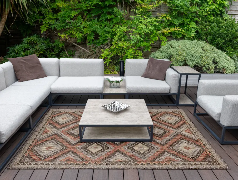 SUMAC Indoor Outdoor SUM101 Brown Rust Rug - Image 4