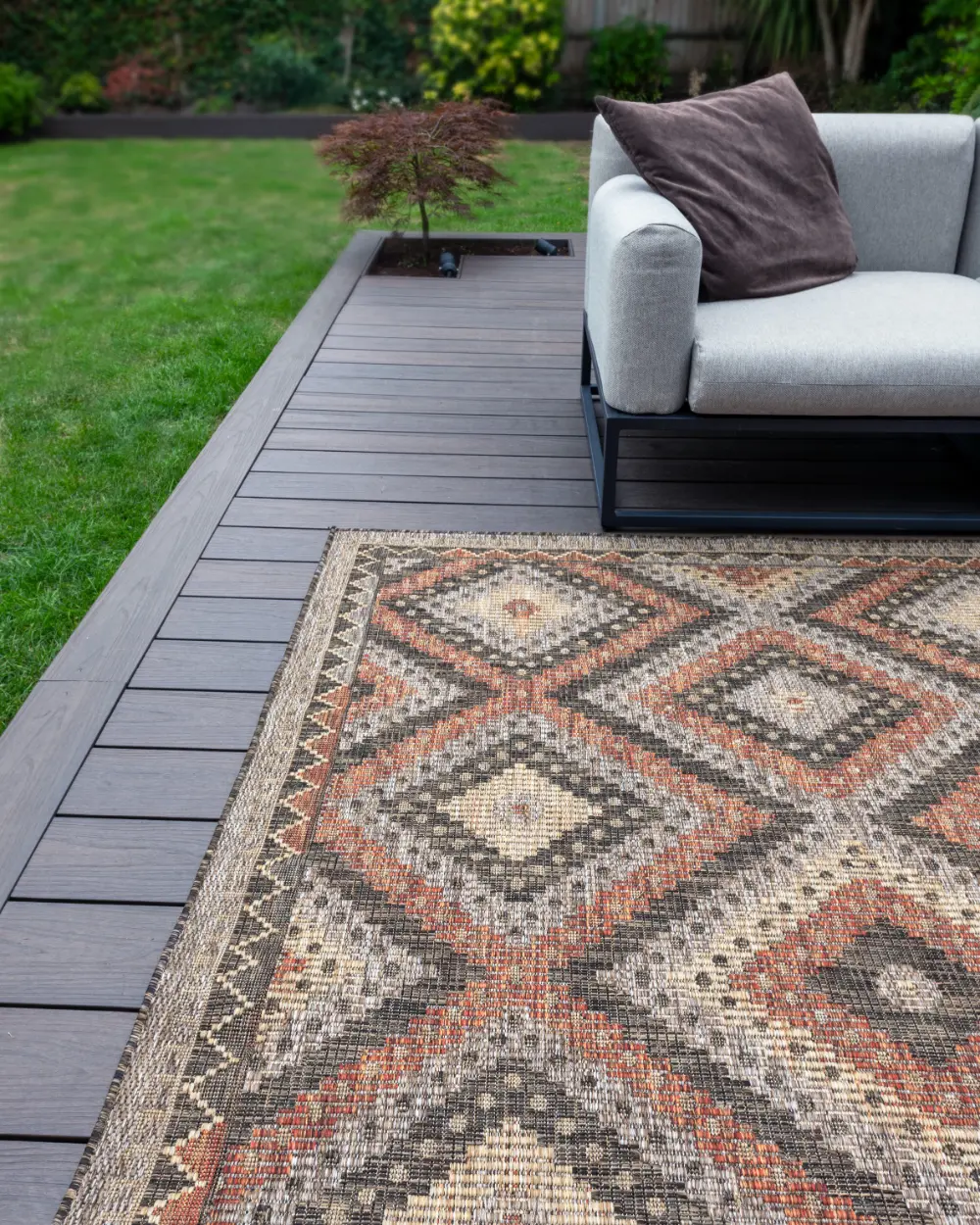 SUMAC Indoor Outdoor SUM101 Brown Rust Rug - Image 5