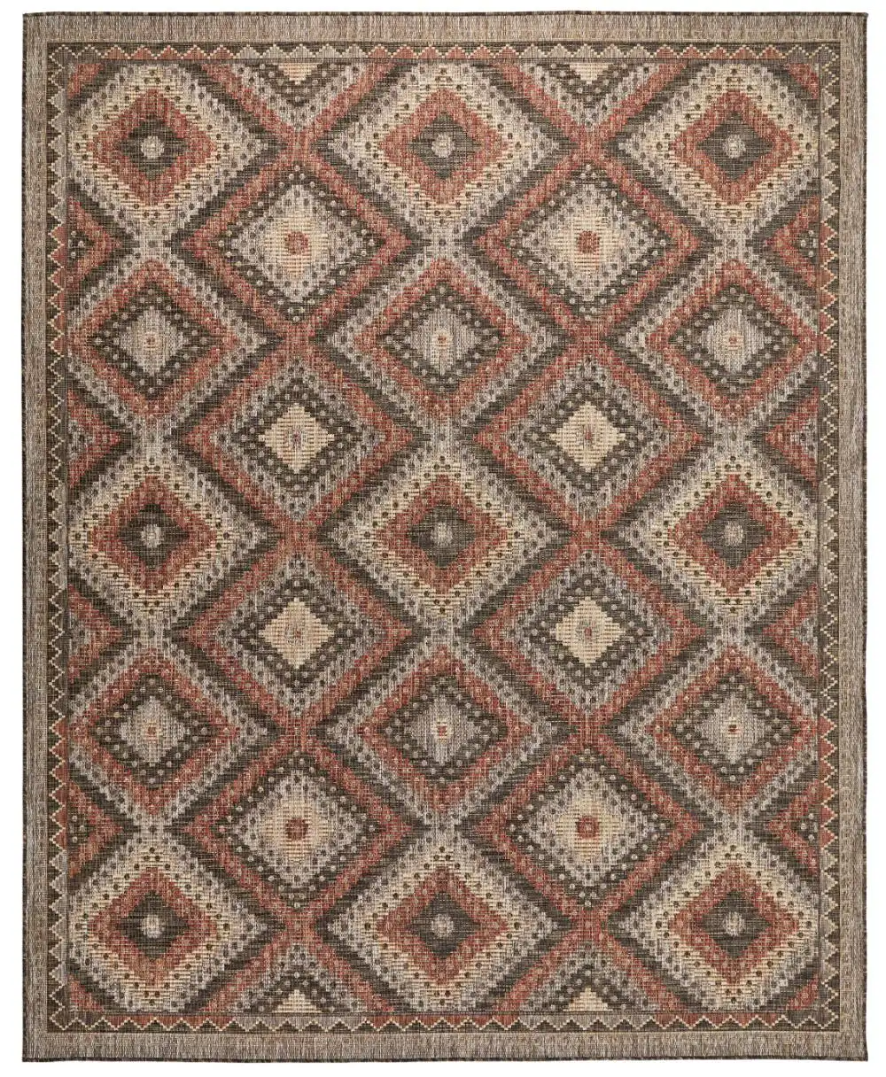 SUMAC Indoor Outdoor SUM101 Brown Rust Rug - Image 7
