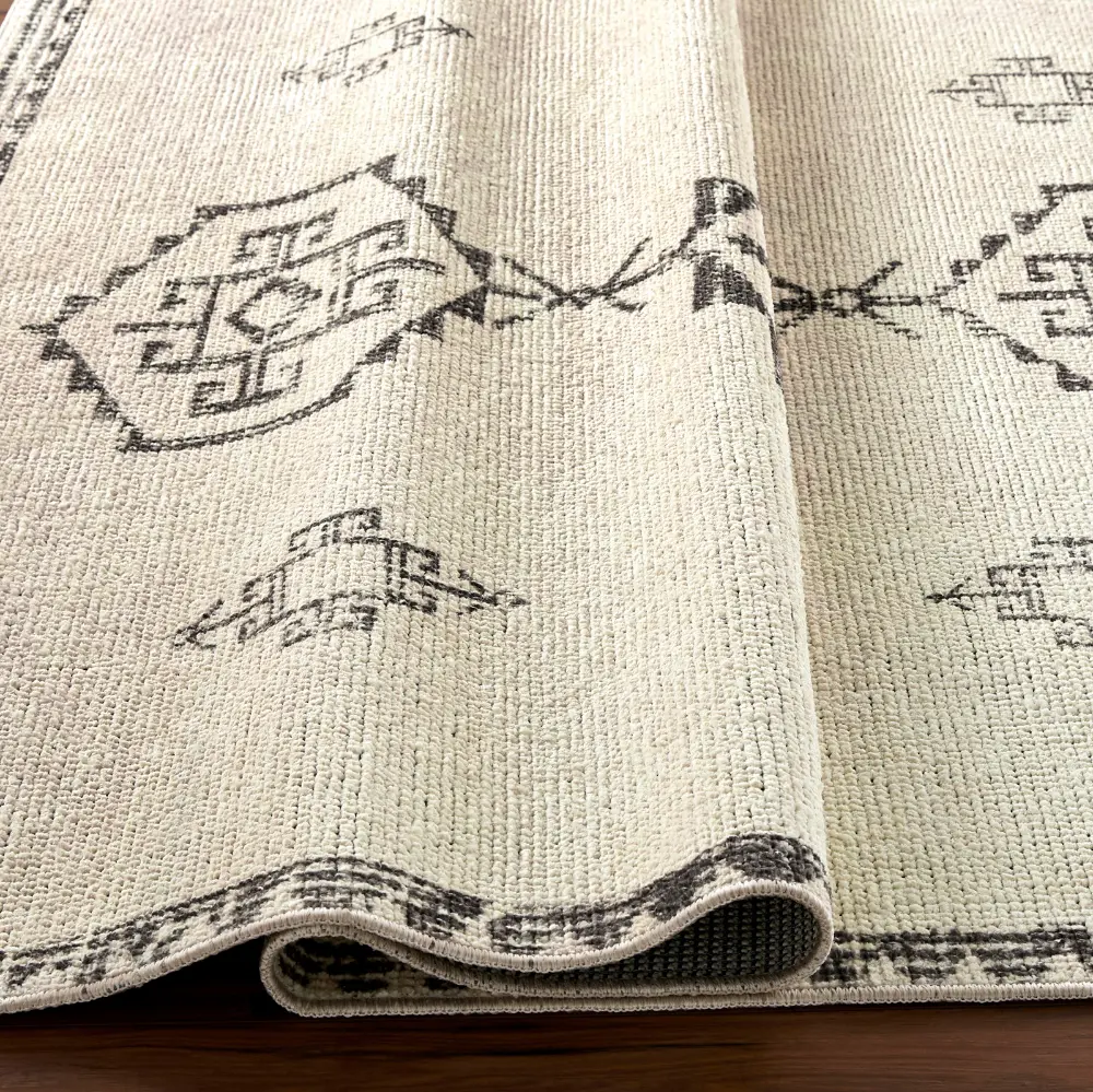 Solana Becki Owens X Livabliss Global Berber Ivory/Black Rug - Image 3