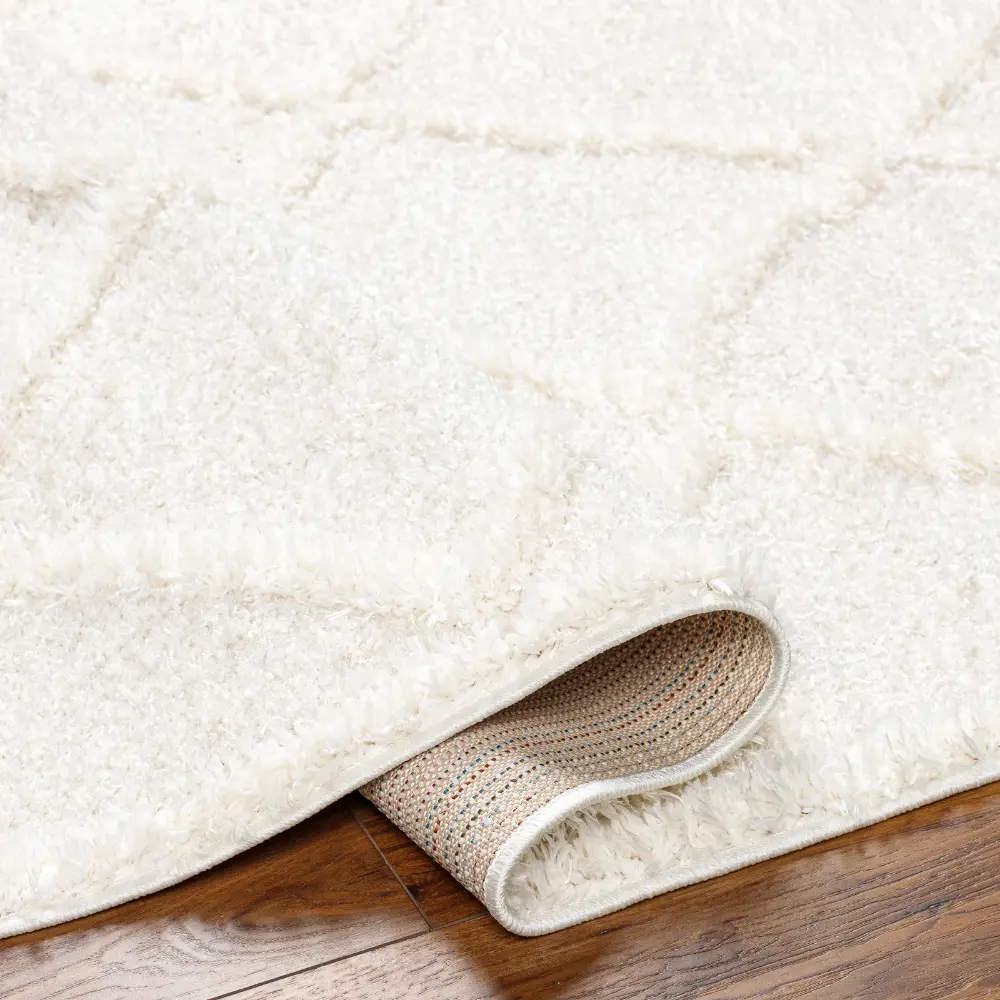 Sumaya Shaggy Modern Plush Pile Cream Rug - Image 7